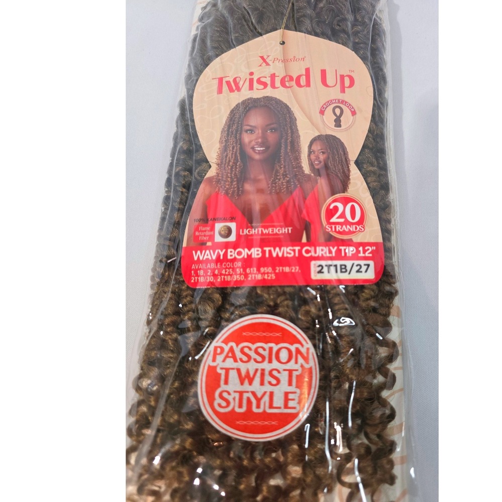 Outre X-Pression Twisted Up Wavy Bomb Twist 12" Crochet Hair 2T1B/27 20 Strands